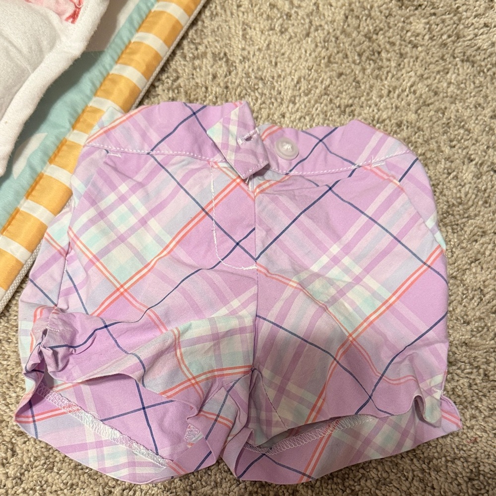 Janie and Jack Lavender Plaid Shorts